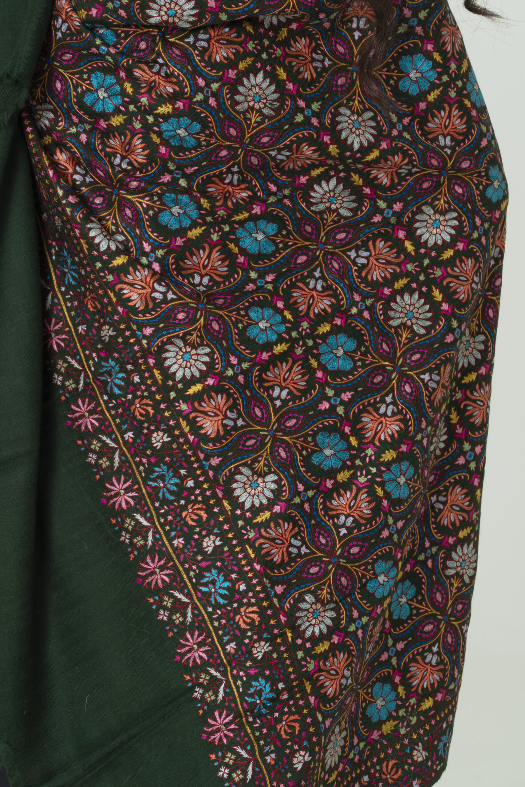 Vintage Kalamkari -Pearl Mist Pashmina – Light Perfection - Image 4