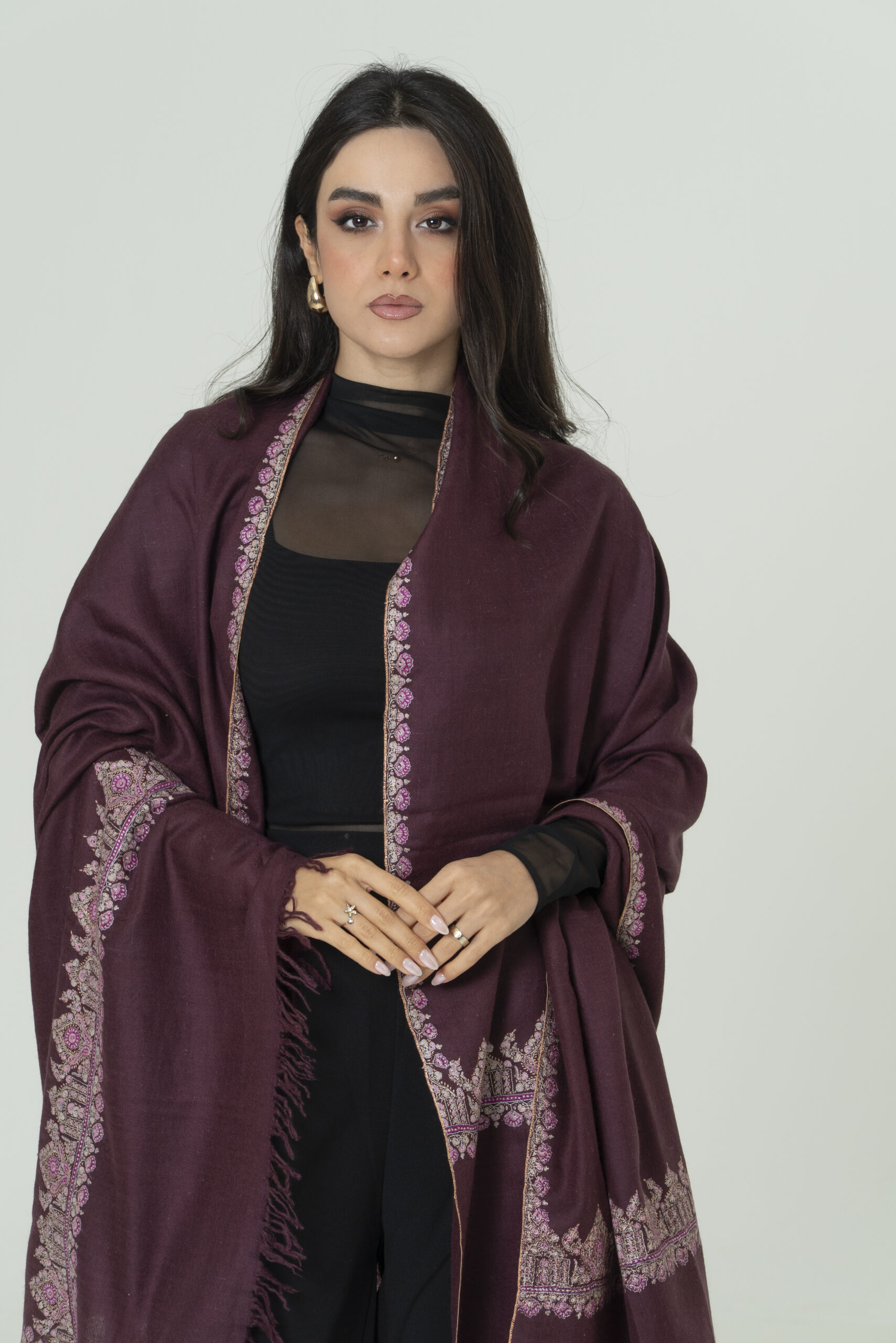 Vintage Sapphire Grace Pashmina – Refined Beauty