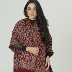 Ruby Glow Pashmina – Handcrafted Beauty