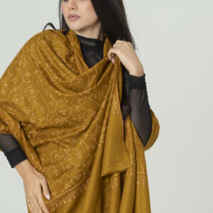 Alternative view of Soft Amber Pashmina – Handcrafted Light