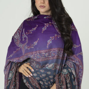 Alternative view of Ruby Glow Pashmina – Handcrafted Beauty