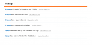 seo audit warning